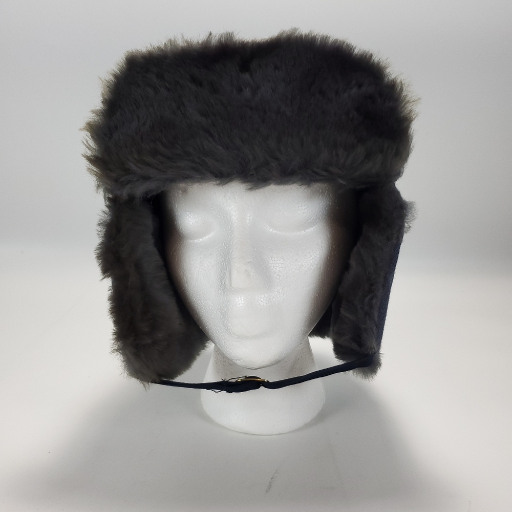 Vintage Faux Fur Trimmed Aviator Style Trapper Hat